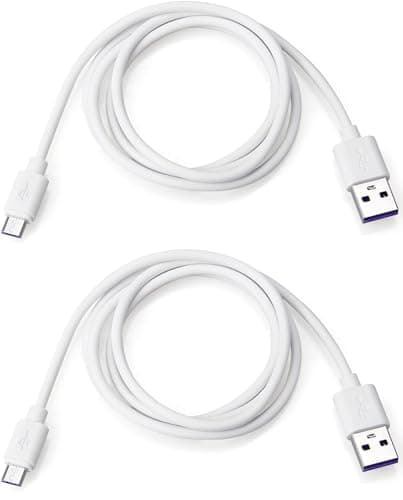 Smays USB to Micro USB Cable 3ft Charging Cord White 2-Pack