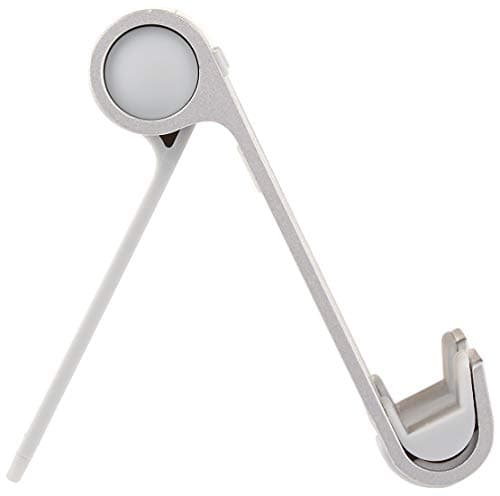 Amazon Basics Multi-Angle Portable Foldable Stand for Tablets, E-readers and Phones, Non-Slip Desktop Holder for iPads, iPhones, Kindles, Hands-Free Viewing - Silver