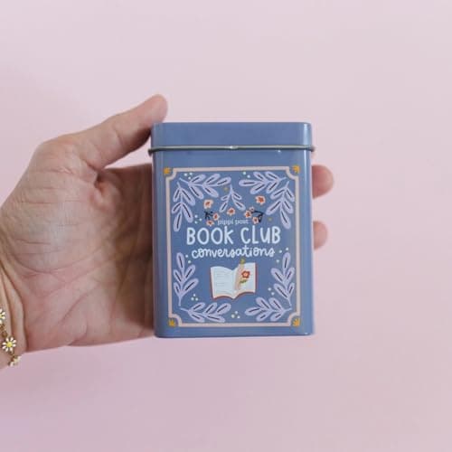 Pippi Post Book Club Reading Conversation Cards with Storage Tin – 50 Literary Discussion Prompts for Book Clubs, Reading Groups & Meaningful Conversations