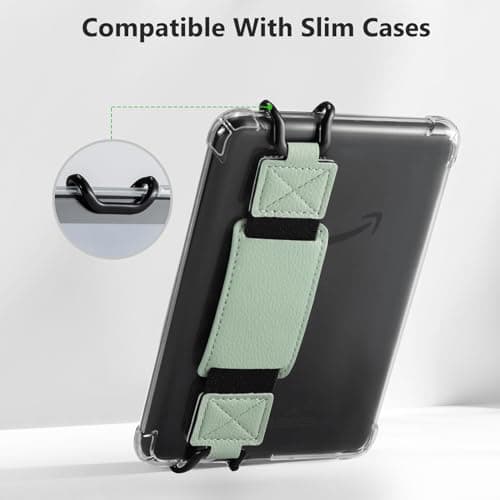 CoBak Secure Hand Strap for Kindle and Tablets - Versatile and Lightweight Finger Grip Holder for 6-7.5" Kindle/Kobo/Voyaga/Lenovo/Sony E-Book Tablet - High Elasticity, Sagegreen-1