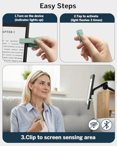 [Case-Friendly] Remote Control Page Turner Ring for Kindle Paperwhite Oasis Scribe Kobo eReaders, Camera Camcorder Remote Controls, Page Turner Clicker for iPhone ipad Tablets with Storage Bag Green