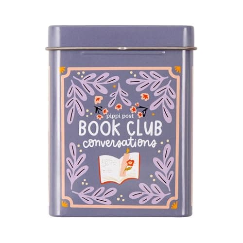 Pippi Post Book Club Reading Conversation Cards with Storage Tin – 50 Literary Discussion Prompts for Book Clubs, Reading Groups & Meaningful Conversations