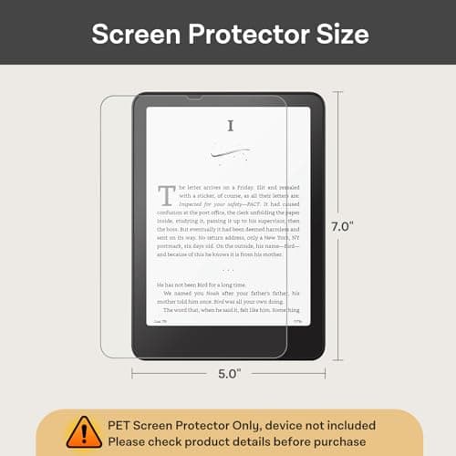 CoBak 3 Pack Anti-Glare Matte Screen Protector for 7" Kindle Paperwhite 12th Gen 2024 & Colorsoft Signature Edition,for Kobo Aura 2,for Boox 7" e-Book Reader - High Clarity, Fingerprint Resistant - Fine-Grit Texture PET Film