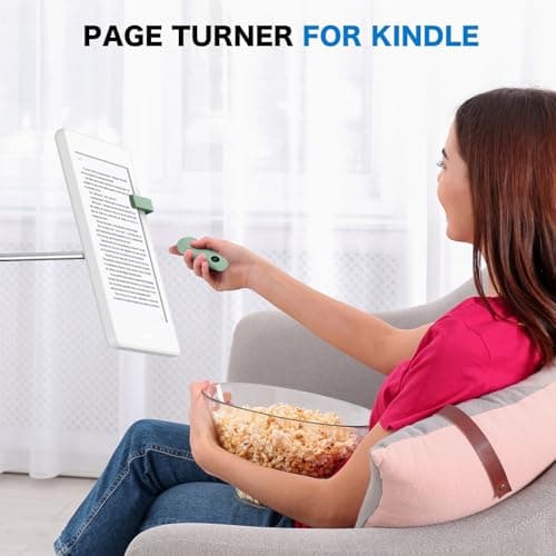 GEKVIVE RF Remote Control Page Turner for Kindle Paperwhite Scribe Accessories, Page Turner Clicker for iPad Tablets Reading Novels Taking, Phone Camera Video Record Triggers Remote, Green
