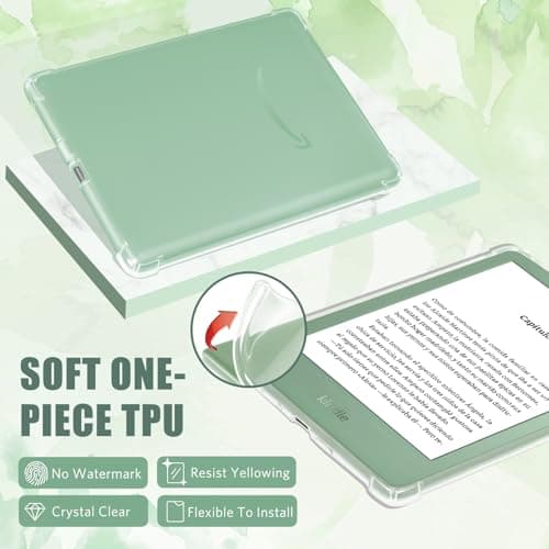 CoBak Clear Case Exclusively for 6 Inch Kindle 2024 and 2022 Releases (11th Generation) - Ultra Slim Soft TPU Transparent Cover, Lightweight and Durable Protection