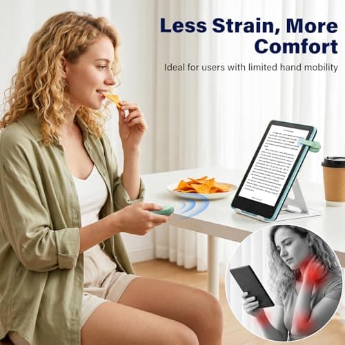 DATAFY [Case-Friendly] Page Turner for Kindle Paperwhite Oasis Kobo eReaders, Camera Camcorder Remote Controls, Page Turner Clicker for ipad Tablets Reading Novels with Wrist Strap Storage Bag Green