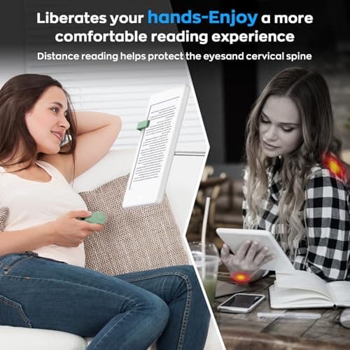 GEKVIVE RF Remote Control Page Turner for Kindle Paperwhite Scribe Accessories, Page Turner Clicker for iPad Tablets Reading Novels Taking, Phone Camera Video Record Triggers Remote, Green