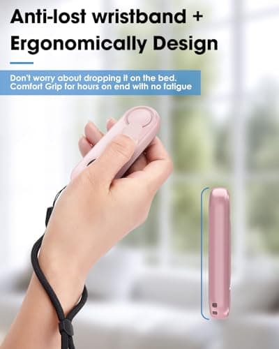 Inncarvs Remote Page Turner for Kindle Reading Accessories, Clicke for iPad iPhone Android Tablets E-Book Reading Noels, Camera Remote Shutter Selfie Controller, Pink