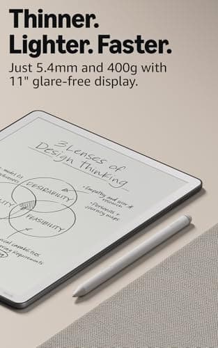Amazon Kindle Scribe 32GB (newest model) — 11” paper-like display with front light — Thinner, lighter, faster — Write in notebooks, documents, and books. Includes Premium Pen - Graphite