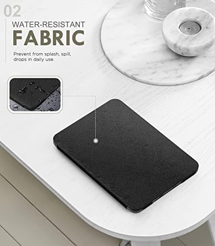 MoKo Case Fits 6" All-New Kindle (11th Generation-2024/2022 Release), Lightweight Shell Cover with Auto Wake/Sleep for Kindle 2024/2022 11th Gen e-Reader, Black