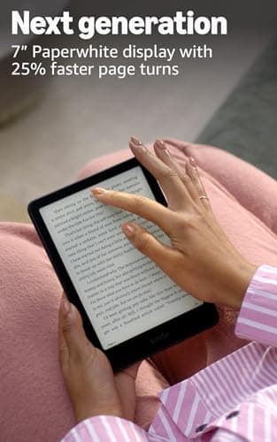 Amazon Kindle Paperwhite Signature Edition 32GB (newest model) – 20% faster with auto-adjusting front light, wireless charging, and weeks of battery life – Metallic Black