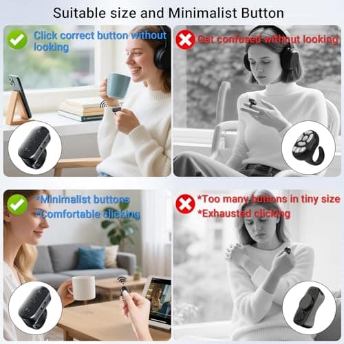 Scrolling Ring Remote for TikTok YouTube IG Shorts Video Landscape Portrait, Fingertip Wireless Scroller Page Turner Clicker for Kindle APP Compatible with iPhone iPad Android Phone Tablet